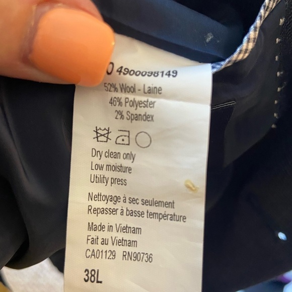 Men’s size small 38L Tommy Hilfiger two-piece suit Blue T23 - Picture 6 of 9